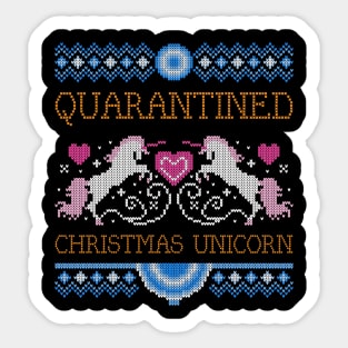 quarantined christmas unicorn Sticker